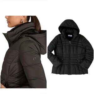 Calvin Klein Women’s Black Hooded Puffer Jacket Size Large